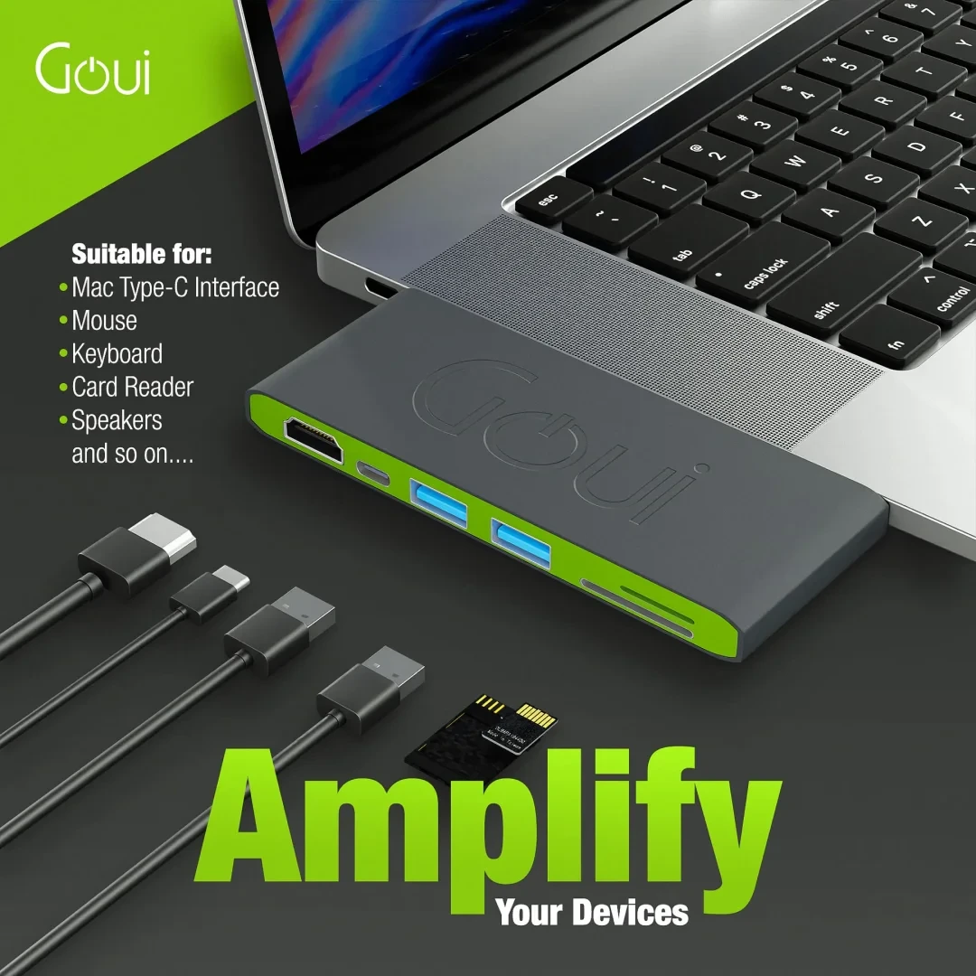 Goui Hubi Adaptateur Multiport USB-C 6-en-1